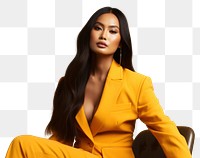 PNG Filipino woman portrait yellow adult. AI generated Image by rawpixel.