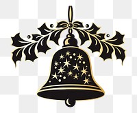 PNG Christmas bell black white background illuminated. AI generated Image by rawpixel.