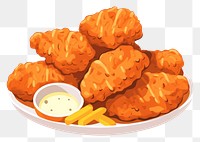 PNG A fried popcorn chicken food freshness cartoon. AI generated Image by rawpixel.