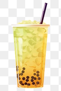 PNG  An iced greentea bubble tea drink refreshment disposable. AI generated Image by rawpixel.