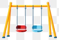 PNG A Kids swings playground equipment outdoors. AI generated Image by rawpixel.