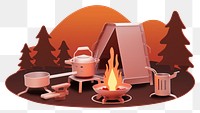 PNG  Stove camping fireplace campfire bonfire. AI generated Image by rawpixel.