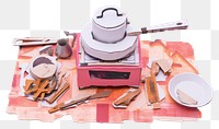 PNG  Stove camping cookware pink white background. AI generated Image by rawpixel.