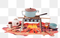 PNG  Stove camping appliance cookware burning. AI generated Image by rawpixel.