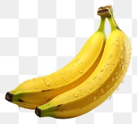 PNG  Banana with water drops fruit plant food. AI generated Image by rawpixel.