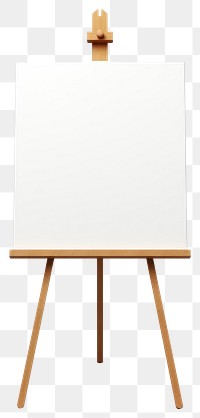 PNG A Blank canvas on a brown wooden easel white background architecture creativity. 