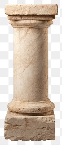 PNG A small architectural antique stone pillar column with pedestal architecture white background sculpture. AI generated Image by rawpixel.