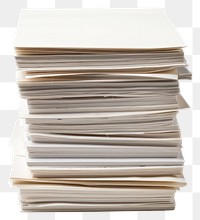 PNG A Stack papers document white page. 