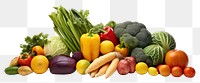 PNG  Assorted fruits and vegetables plant food white background. AI generated Image by rawpixel.