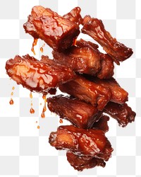 PNG  BBQ meat food ribs bbq. AI generated Image by rawpixel.
