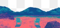 PNG Summer theme chair art landscape. 