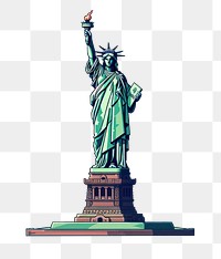 PNG Statue of liberty landmark art representation. AI generated Image by rawpixel.
