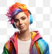 PNG Lgbtq portrait headphones headset. AI generated Image by rawpixel.