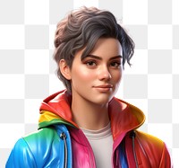 PNG Lgbtq portrait jacket female. AI generated Image by rawpixel.