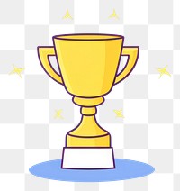 PNG Trophy cartoon line achievement. AI generated Image by rawpixel.