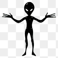 PNG Alien silhouette cartoon representation. AI generated Image by rawpixel.
