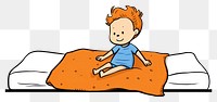 PNG Baby crawing on cozy bed cartoon furniture comfortable. AI generated Image by rawpixel.