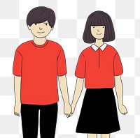 PNG Couple cartoon t-shirt adult. AI generated Image by rawpixel.