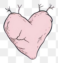 PNG Heart cartoon drawing sketch. AI generated Image by rawpixel.