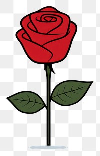 PNG Red rose cartoon flower plant. 