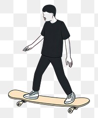 PNG Skateboard skateboarding skateboarder boardsport. AI generated Image by rawpixel.