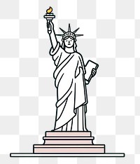 PNG Statue of liberty sculpture cartoon representation. AI generated Image by rawpixel.