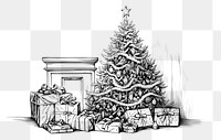 PNG Christmas sketch drawing art. AI generated Image by rawpixel.
