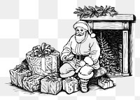 PNG Christmas sketch fireplace drawing. 