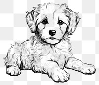 PNG Cute dog sketch drawing mammal. AI generated Image by rawpixel.