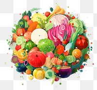 PNG  Healthy vegetables and fruits food freshness variation. AI generated Image by rawpixel.