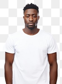 PNG  African american man standing t-shirt portrait sleeve. AI generated Image by rawpixel.