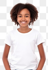 PNG  African american girl standing t-shirt sleeve pocket. AI generated Image by rawpixel.