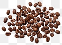 PNG  A lot of brown coffee beans backgrounds food white background. AI generated Image by rawpixel.