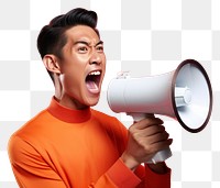 PNG Thai man using megaphone shouting adult technology. AI generated Image by rawpixel.