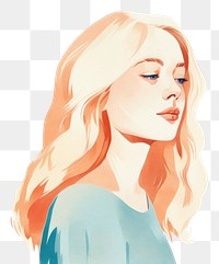 PNG Blonde woman portrait drawing sketch. AI generated Image by rawpixel.