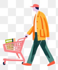 PNG Man shopping adult consumerism supermarket. AI generated Image by rawpixel.