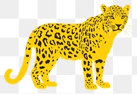 PNG Yellow leopard wildlife cheetah animal. AI generated Image by rawpixel.