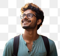 PNG 27 yo man from india working in Pharmaceuticals industry glasses adult smile. AI generated Image by rawpixel.