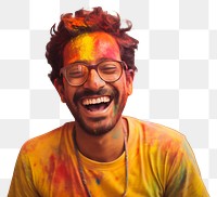 PNG 27 yo man from india working in Pharmaceuticals industry laughing adult smile. 