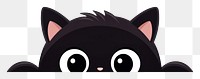 PNG Black cat cartoon peeking animal. AI generated Image by rawpixel.