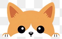 PNG Shiba inu cartoon peeking mammal. 