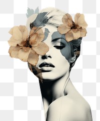 PNG Woman flower portrait graphics