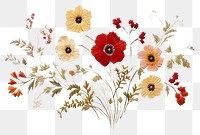 PNG Minimal flower embroidery pattern plant art. AI generated Image by rawpixel.