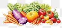 PNG Vegetables carrot tomato plant. AI generated Image by rawpixel.