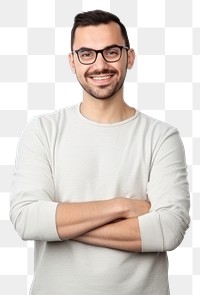 PNG  Man glasses smile portrait. AI generated Image by rawpixel.