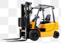 PNG  Electric forklift white background delivering equipment. AI generated Image by rawpixel.
