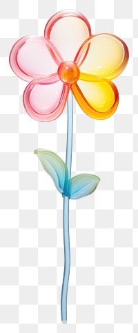 PNG Colorful flower with stem sweets plant white background. .