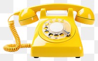 PNG Old yellow telephone white background electronics technology. AI generated Image by rawpixel.