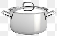 PNG Stainless steel pot with handles appliance white background saucepan. AI generated Image by rawpixel.