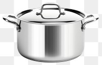 PNG Stainless steel pot with handles white background appliance saucepan. 